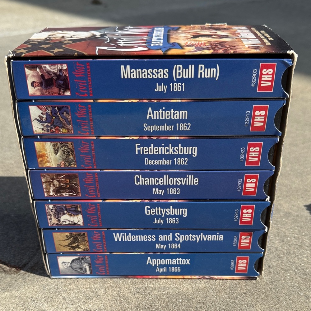 Civil War Battlefields VHS Collection Set by MM&V Brand 7 VHS Tapes
